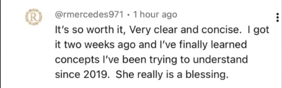 Student testimonial screenshot
