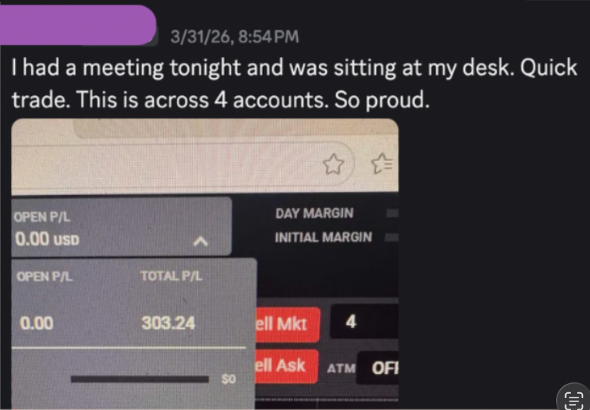 Student testimonial screenshot