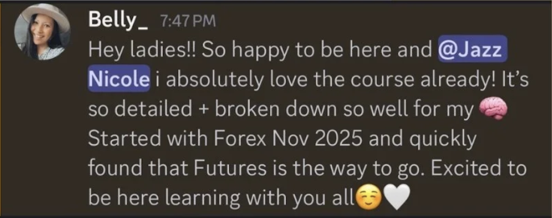 Student testimonial screenshot