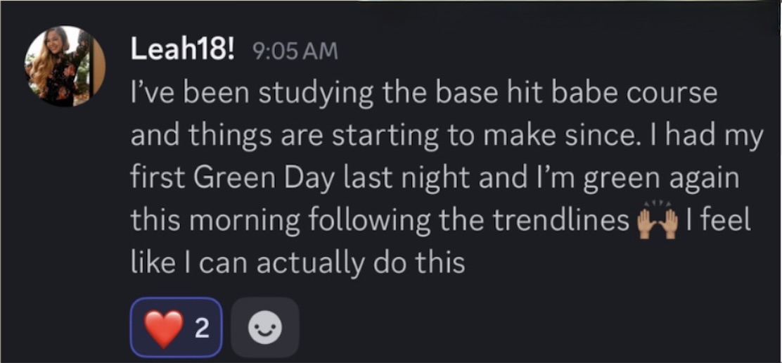 Student testimonial screenshot